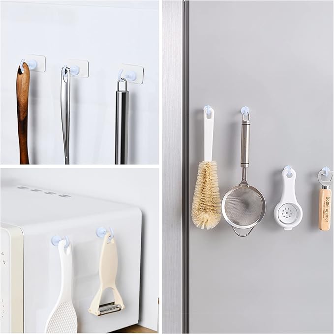 E BAVITE Strong White Magnetic Hooks Heavy Duty, Cruise Cabin Ship Essentials 30Lbs 10 Pack Rare Earth Magnets Hook for Refrigerator, Grill, Home, Kitchen, Office