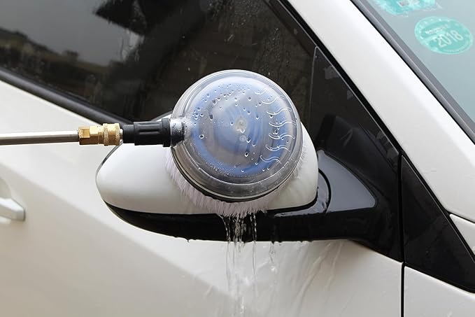 Rotary Wash Brush, 360 Degrees Fan Shaped Power Washer Attachment with 1/4 Quick Connector for High Pressure Water Gun