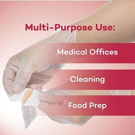 Dealmed Vinyl Exam Gloves – Disposable Non-Irritating Medical Gloves, Latex Free, First Aid Kits and Medical Facilities, 100 Count (X-Large Pack of 1)