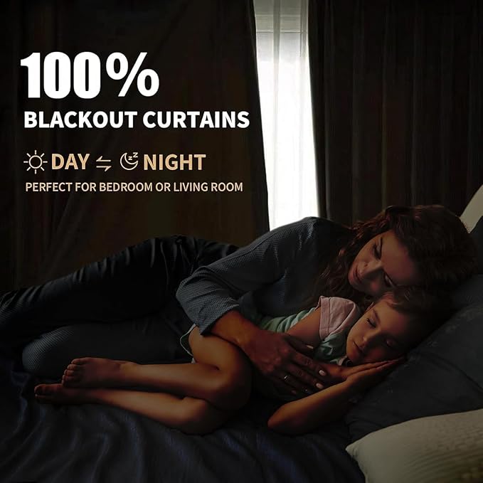 INOVADAY 100% Blackout Curtains for Bedroom, Black Out Curtains 90 Inch Long, Clip Rings Linen Blackout Drapes, Thermal Insulated Room Darkening for Living Room, 2 Panels - Blush Pink,W50xL90