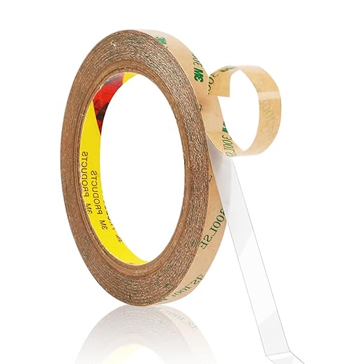 300LSE Double Sided Tape, 0.39in×45ft Clear Adhesive Mounting Tape Heavy Duty, Removable Picure Hanging Strips, Transparent Scrapbook Stickers, Thin Sticky Tape for Craft, Poster, LED Strips