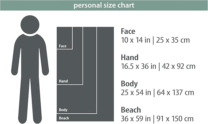 Personal Ultralight Microfiber Camping and Travel Towel, Balance Print, Body