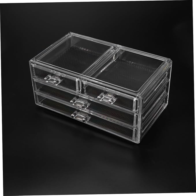 Acrylic Makeup Organizer Desktop Storage Case Tidy Jewelry Box Bins for Cosmetics Large Capacity Desktop Cosmetics Holder