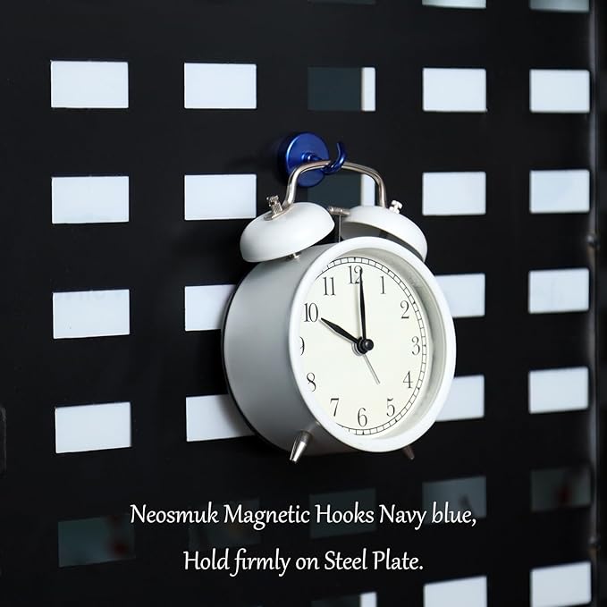 Neosmuk Magnetic Hooks Heavy Duty,Strong Magnet with Hook for Fridge, Super Neodymium Extra Strength Industrial Hooks for Hanging, Magnetic Hanger for Toolbox, Cruise, Grill(Navyblue,4 Pack)