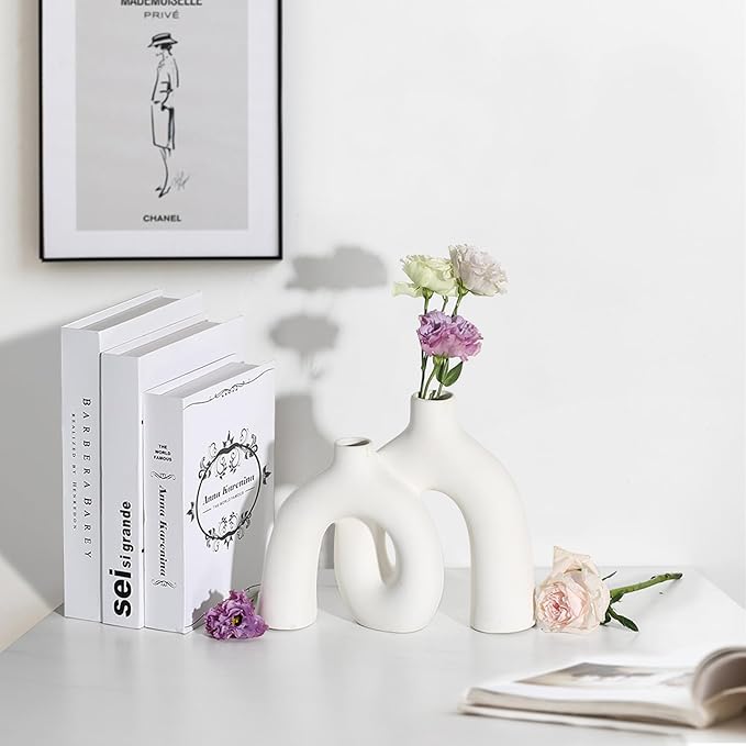 Sculptural Ceramic Vase — Intertwined Figure Design, Minimalist Statement Piece
