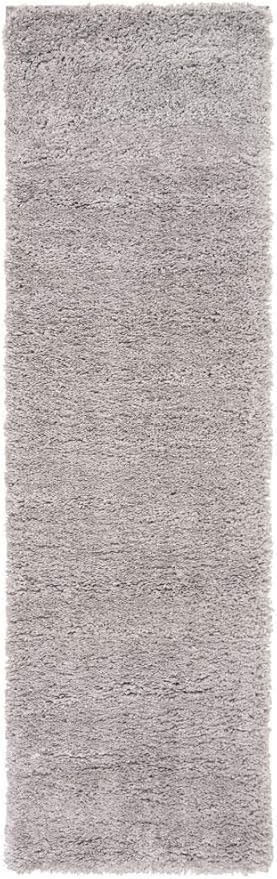 SAFAVIEH Fontana Shag Collection Runner Rug - 2'3" x 6', Grey, Solid Design, Non-Shedding & Easy Care, 2-inch Thick Ideal for High Traffic Areas in Living Room, Bedroom (FNT800F)
