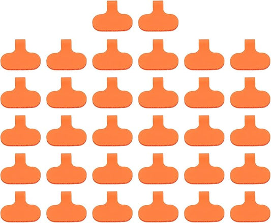 PATIKIL 2.4 x 1.5 Inch Cable Labels, 32 Pcs Electronic Cable Identification Tags Nylon Write on Wire Labels Oval Cord Tags Labeling for Electronics Management Organization, Orange