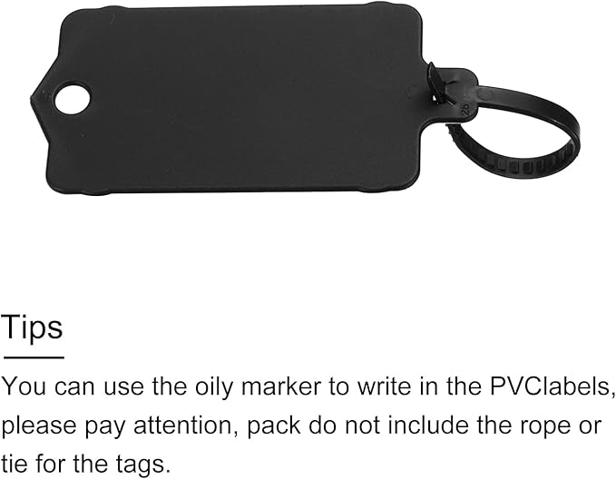MECCANIXITY Plastic Tags, 1.5x2.5 Inch Black, 25 Packs