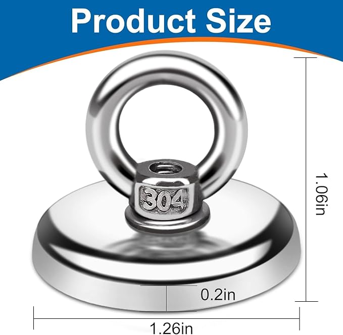 E BAVITE Magnetic Hooks 100 LB（45KG） Heavy Duty Neodymium Magnet Hook with Countersunk Hole Eyebolt Perfect for Home Kitchen Workplace Office and Garage Pack of 40
