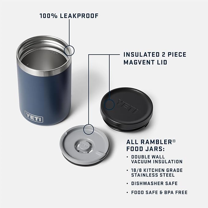 YETI Rambler 16 oz Food Jar, Vacuum Insulated, Stainless Steel, With Airtight Lid, Rescue Red