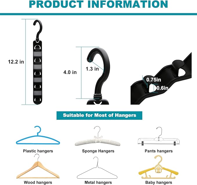 Closet Organizers and Storage,Upgraded Organization and Storage Clothes Hanger,12 Pack College Dorm Room Essentials,Sturdy Closet Organizer Home Essentials Space Saving Hangers for Thick Clothe