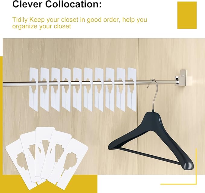 140 Pieces Rectangular Size Dividers, Clothing Hanger Dividers - Premium Clothing Rack Dividers for Exceptional Wardrobe Organization, Writable, by KUKLIPJIM