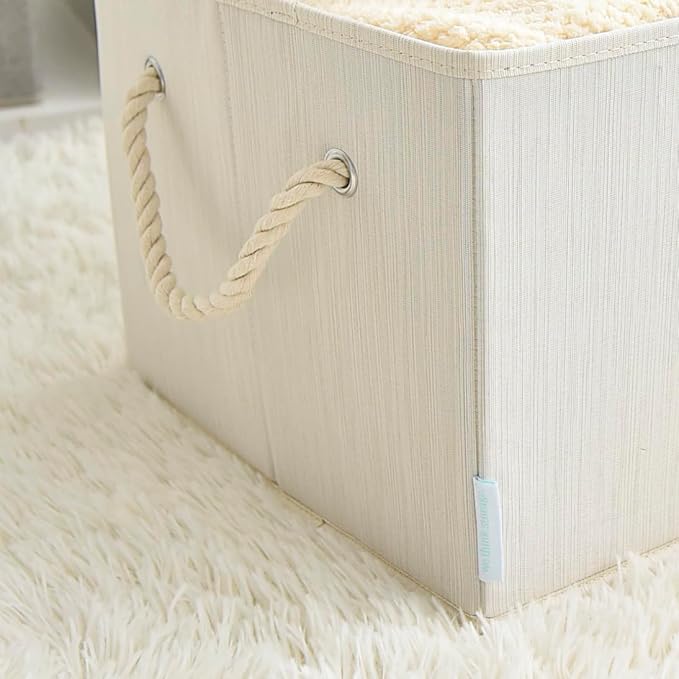 Sukkiri Pack of 2 Large Storage Bins Closet Organizer System, Sturdy Foldable Storage Boxes for Organizing Clothing, Sheets, Books - Shelf Organizer Shelves Basket Storage Bin 16.3"x 12"x 10.24"