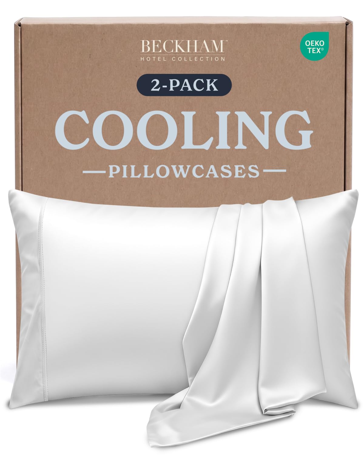 Beckham Hotel Collection Cooling Pillowcases for Hot Sleepers - Image 1