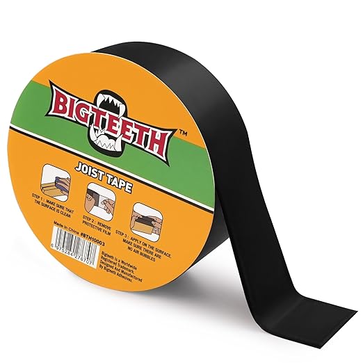 BIGTEETH Joist Tape - 2 inch x 49 Feet Waterproof Butyl Tape,JoistTape for Decking,UV Resistance,Weather Resistant,Butyl FlashingTape for Deck and Roof Joists