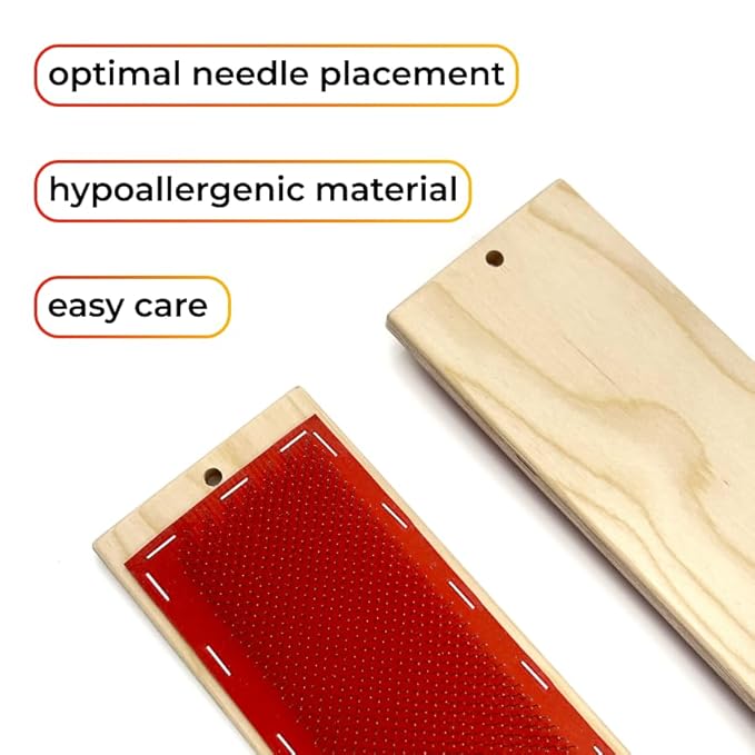 29 x 9 cm (2 pcs) Hair Holder on a Wooden Base, Drawing Mat For Bulk Hair Extension Professional Hackle Styling Tools Making Lace Wig Tools Drawing Card With Needles