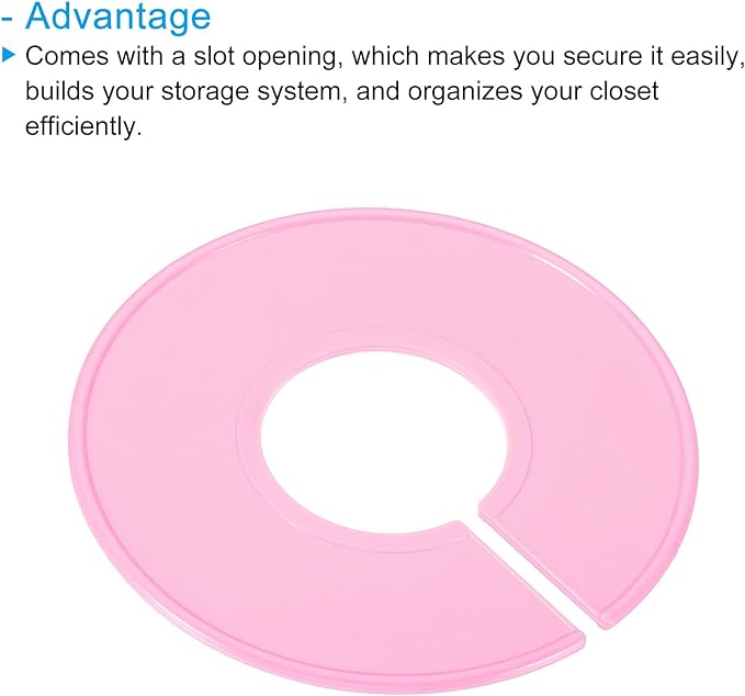 PATIKIL Clothes Dividers, 6 Pack Closet Clothing Rack Size Dividers Blank Labels Sorting Round Separator for Closet, Pink