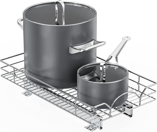 ROOMTEC Pull Out Cabinet Organizer 11"W x 18"D, for Cabinet Pull Out Shelves Cabinet Drawers Slide Out Kitchen Cabinet Organizer Storage Shelves, Fits 12.5" Opening Cabinet