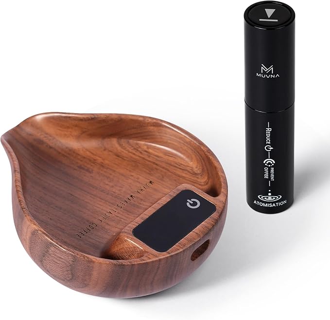 58mm Bottomless Portafilter (3-Ear, Black) & Wood Coffee Bean Scale and Spray Bottle (Walnut) Kit