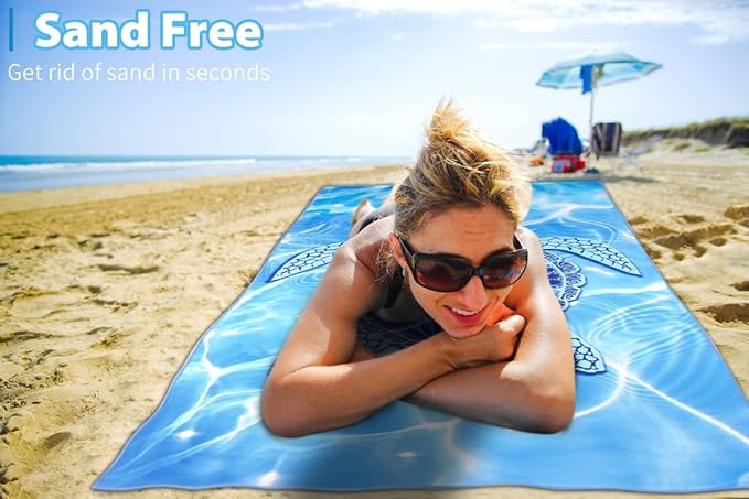 4 Pack Microfiber Thin Beach Towel Lightweight 71x32 Oversized Extra Large Sand Free Towels Quick Dry for Travel Pool Yoga Gym Sports Beach Accessories Vacation Essential Gift