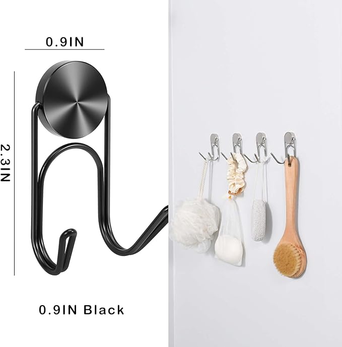 Magnetic Hooks Heavy Duty Magnets Hooks for Refrigerator Grill Toolbox Outdoor,Cruise Essentials Camper Accessories,8pack(Black,0.9in-2 15Lbs)