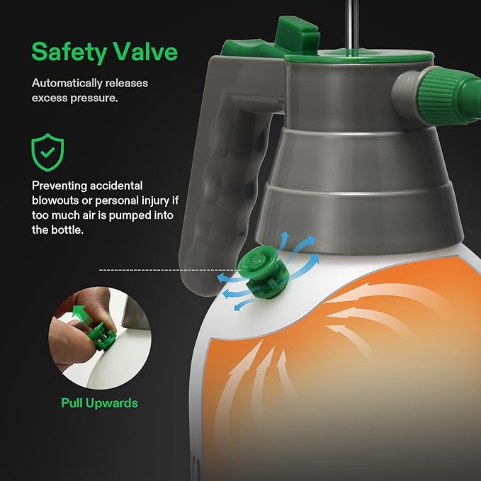 2-Pack 5 Tier Vertical Gardening Stackable Planter and 0.5Gal Handheld Garden Sprayer, 2L Pump Sprayer, 68 Oz Water Spray Bottle with Safety Valve, Adjustable Nozzle