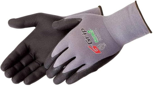 Liberty Glove & Safety G-Grip Nitrile Micro-Foam Palm Coated Seamless Knit Work Gloves with 13-Gauge Gray Nylon Shell (2 Dozen) (Large)