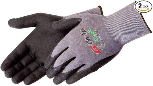 Liberty Glove & Safety G-Grip Nitrile Micro-Foam Palm Coated Seamless Knit Work Gloves with 13-Gauge Gray Nylon Shell (2 Dozen) (Extra Large)