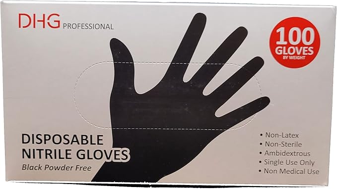 Latex Free Powder Free Black Nitrile Disposable Gloves, Food Handling, Cleaning Gloves