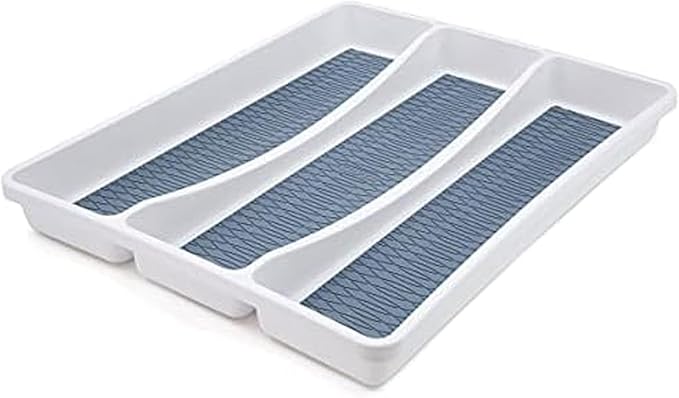Copco Basics 3 Compartment Drawer Organizer, 15.74 x 12.79 x 1.75-Inch, Faded Denim