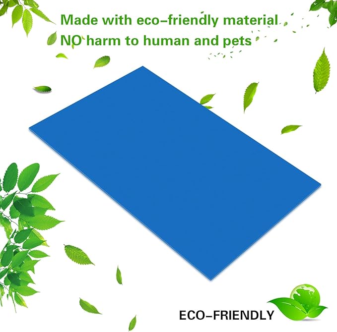 Sticky Mat, Reusable Adhesive Tacky Mat Floor Pad - Removes Dust, Dirt & Small Debris Sticky Floor Mat for Home Cleanroom Lab Hospital Construction Pets (23.6" x 35.5", Blue)