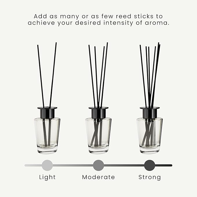 The Magic Scent Baccara Reed Diffuser for Home - Luxury Scent Diffuser with Premium Fiber Reeds for Lasting Gentle Dispersal - Natural, Toxin-Free Aroma Inspired by Baccarat Rouge