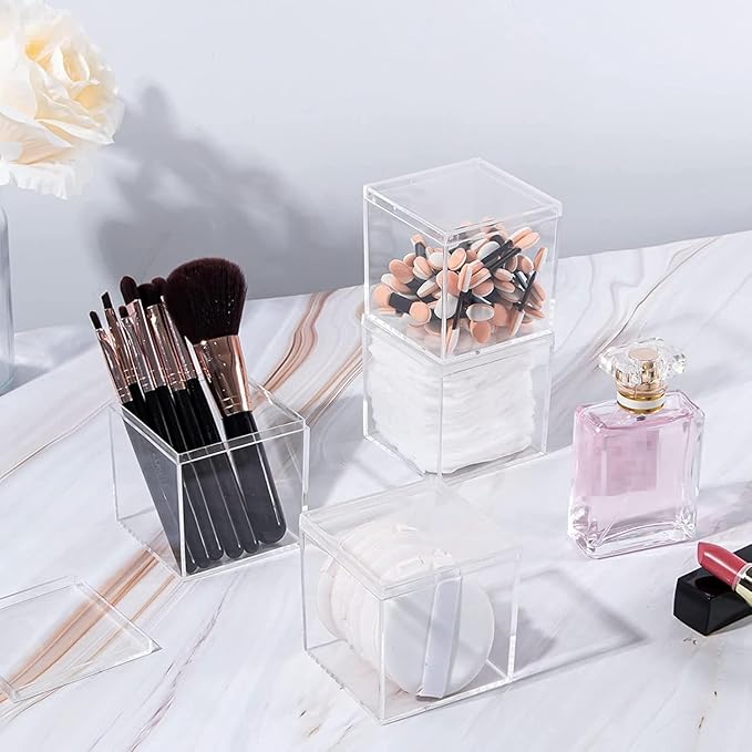 Acrylic Box Clear Display Box with Lid Plastic Square Cube Containers Home & Office Storage Box Wedding Party Favor Candy Pill and Tiny Jewelry Box