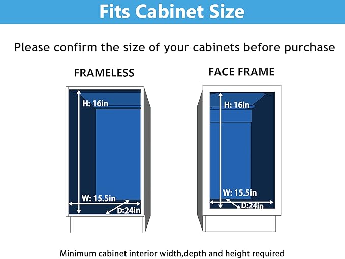 LOVMOR Individual Pull Out Cabinet Organizer, 2 Tier Cabinet Drawers Slide Out, Pots and Pans Organizer and Storage Pantry Shelf for Kitchen (14" W x 21" D)
