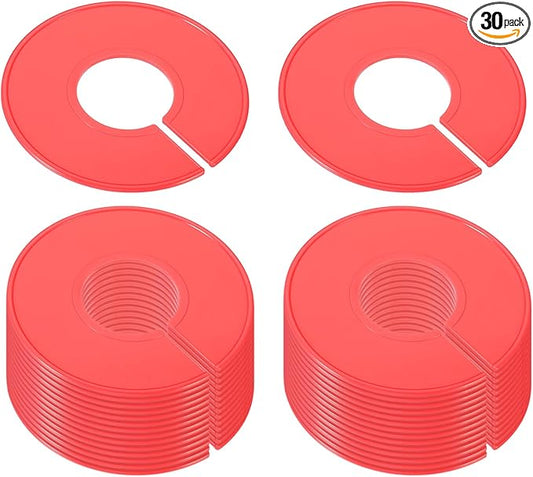 PATIKIL Clothes Dividers, 30 Pack Closet Clothing Rack Size Dividers, Red