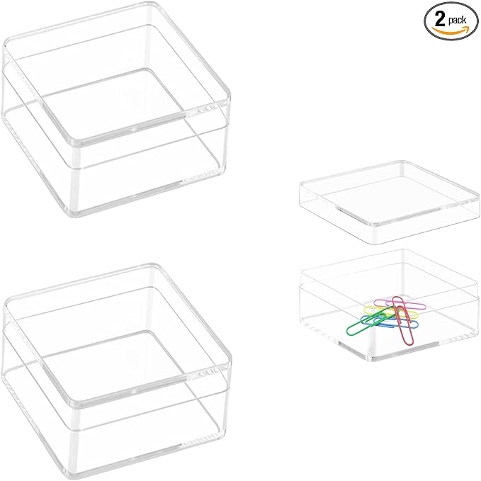 KissYou Acrylic Box Clear Display Box with Lid Jewelry Storage Container Party Decoration