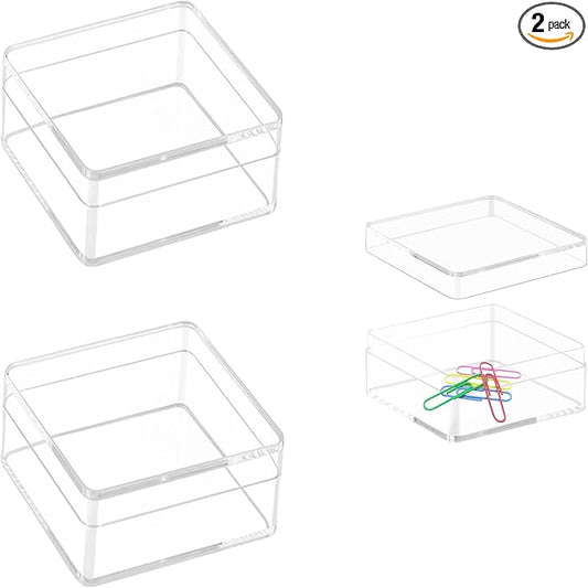KissYou Acrylic Box Clear Display Box with Lid Jewelry Storage Container Party Decoration