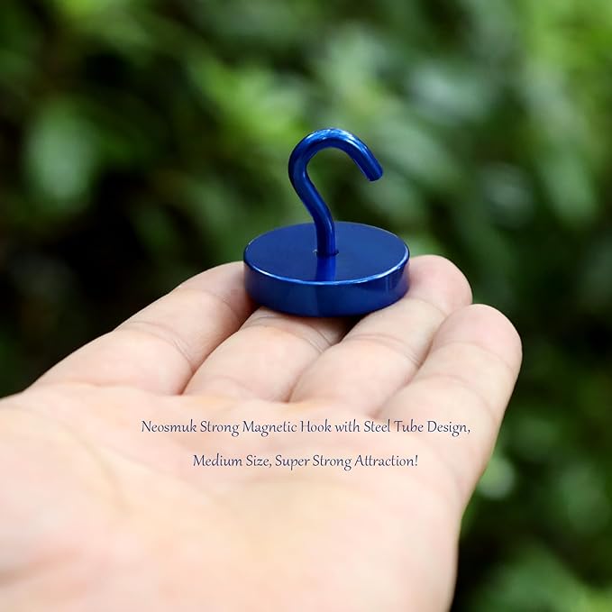 Neosmuk Magnetic Hooks, Cruise Ship Essentials, 10lb+ Heavy Duty Magnetic Hooks for Cruise Cabins, Refrigerator, Grill, Hanging, and Travel | Extra Strong Must-Haves Magnet Hook,Navyblue