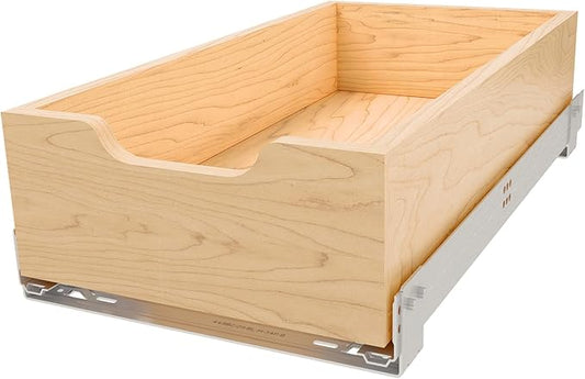 Rev-A-Shelf Standard Pullout Kitchen Cabinet Organizer and Drawer Box with Soft-Close for 15" Base and 11.75" W Cabinet Opening, Wood, 4WDB-12SC-1