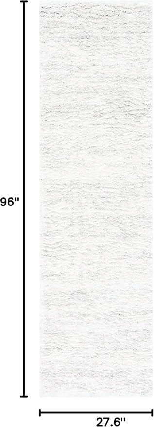 SAFAVIEH Berber Shag Collection Runner Rug - 2'3" x 8', Ivory & Light Grey, Non-Shedding & Easy Care, 1.2-inch Thick Ideal for High Traffic Areas in Living Room, Bedroom (BER563F)