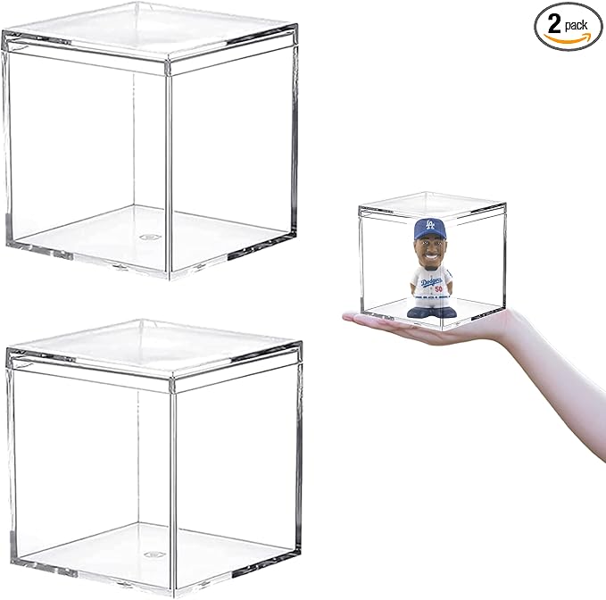 Acrylic Box Clear Display Case Plastic Square Cube Storage Contanier with Lid Wedding Party, Treats, Candies & Accessories