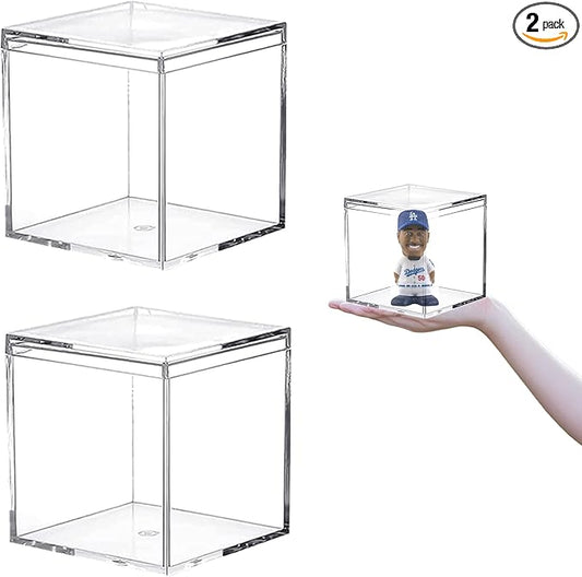 KissYou Acrylic Box Clear Display Boxes with Lid Transparent Square Cube Storage Containers for Candy Birthday Cake,Plastic Box
