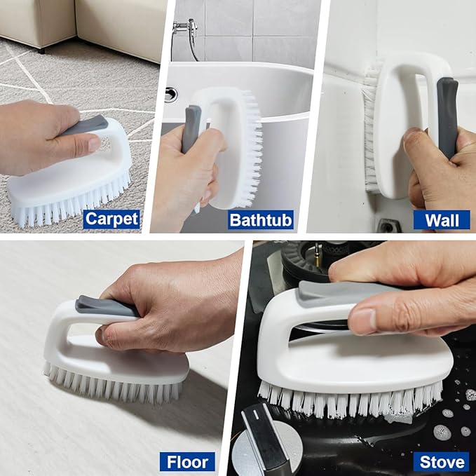 Scrub Brush 3 Pack for Kitchen, Kitchen Cleaning Brush for Pot Pan and Stove