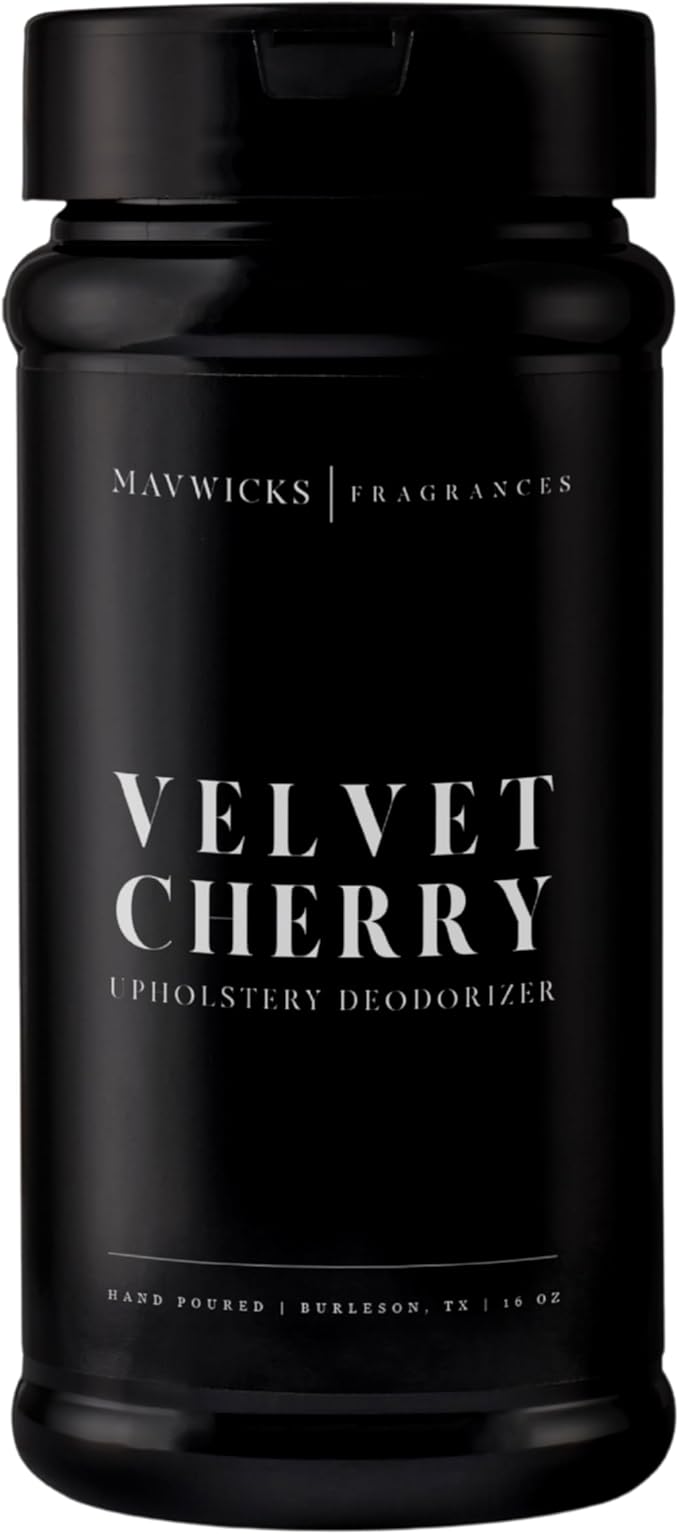 Fragrances - Upholstery Deodorizer (Velvet Cherry) 16 Oz - Rug, Couch & Carpet Deodorizer - Vacuuming Powder, Pet Safe Carpet Freshener Powder - Odor Eliminator for Home