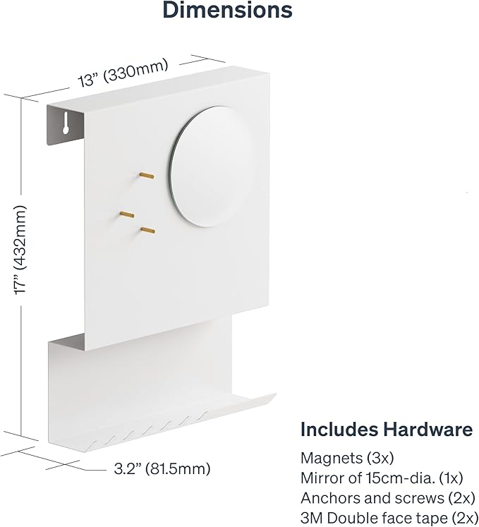Key Holder Wall Mount and Mail Organizer - Hide Your Mail with a Modern and Minimal Look (White)