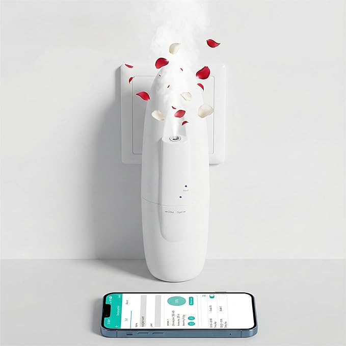 Plug in No Water Need Scent Diffuser,Coverage up to 500 SqFt Waterless Essential Oil Diffuser -in Cold Air Aroma Diffuser, Home Scenting for Office & Bedroom, Easy Waterless Diffuser