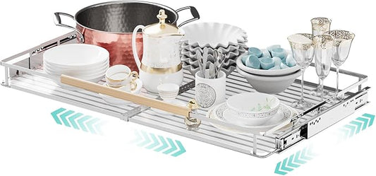Expandable Pull Out Cabinet Organizer, Adjustable Width:23.2~39.9''W x 22.5''D Under Sink Organizer, Drawer Storage Shelves for Kitchen, Bathroom, Closet, Pantry, Cupboard, Pots, Pans