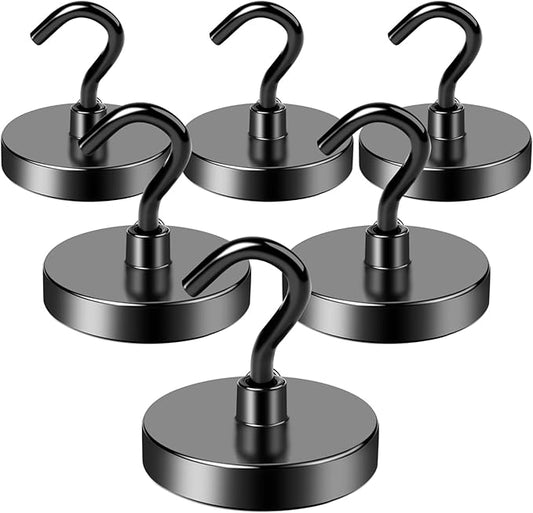 LOVIMAG Magnetic Hooks Heavy Duty, 170LBS Magnet Hooks for Cruise Cabin, Cruise Door Magnets with Epoxy Coating for Hanging, Strong Neodymium Magnets for Ceiling, Home Improvement Must Haves-6 Pcs