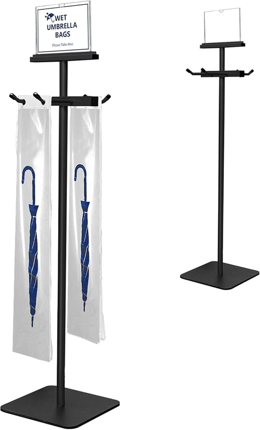 Wet Umbrella Stand with Free 200 Plastic Umbrella Bags and Holder