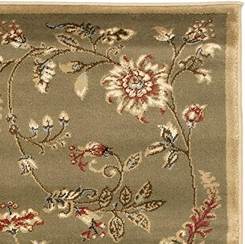 SAFAVIEH Lyndhurst Collection Runner Rug - 2'3" x 12', Green & Multi, Traditional Floral Design, Non-Shedding & Easy Care, Ideal for High Traffic Areas in Living Room, Bedroom (LNH552-5291)